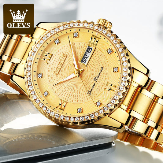 Foreign trade hot watches Oulian cross-border Amazon full gold quartz table diamond men's watch men's watch